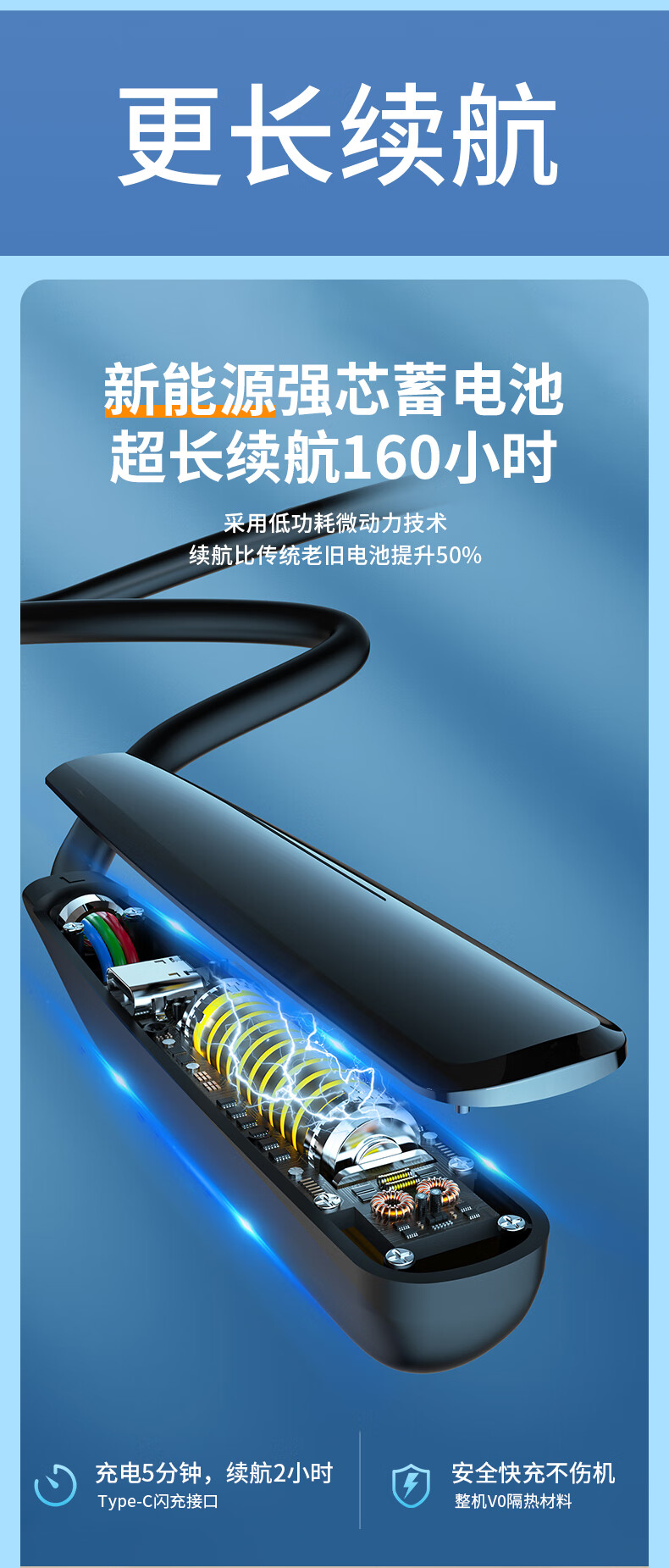 欧克士（OKSJ） 挂脖式蓝牙耳机 Y10L 35*10*1cm (单位:个) 黑色